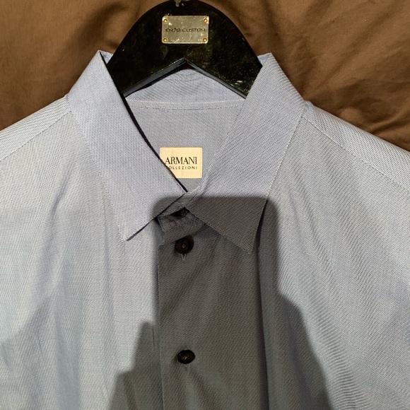 Armani Collezioni Sport Shirt Light Blue Large - Picture 2 of 5